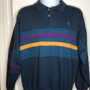 Vintage Men’s 90s Long Sleeve Polo Shirt Size M
